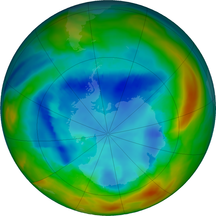 Antarctic ozone map for 11 August 2017